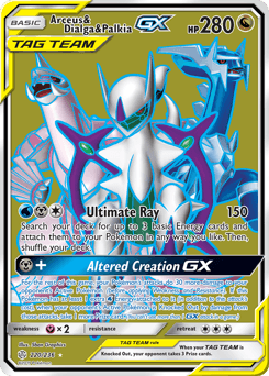 Arceus & Dialga & Palkia-GX Cosmic Eclipse card