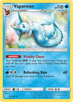 Vaporeon Cosmic Eclipse card