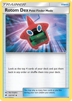 Rotom Dex Poké Finder Mode Burning Shadows card