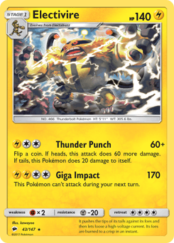Electivire Burning Shadows card