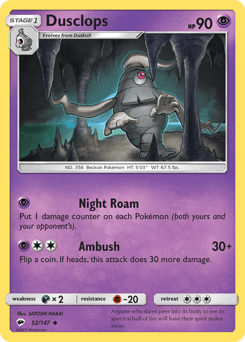 Dusclops Burning Shadows card