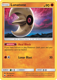Lunatone Burning Shadows card