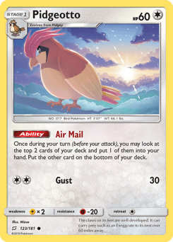 Pidgeotto Team Up card