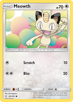 Meowth Team Up card