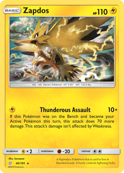 Zapdos Team Up card