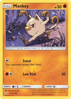 Mankey Team Up card