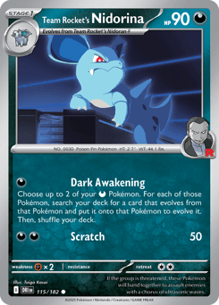 Team Rocket's Nidorina Destined Rivals card