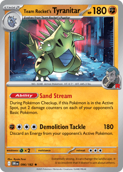Team Rocket's Tyranitar Destined Rivals card