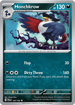 Honchkrow Paldea Evolved card