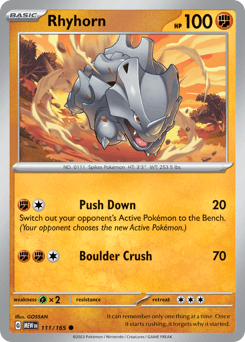 Rhyhorn 151 card
