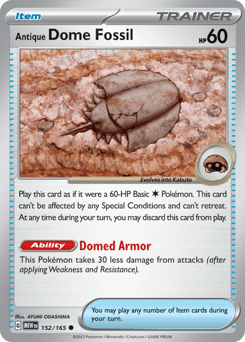 Antique Dome Fossil 151 card