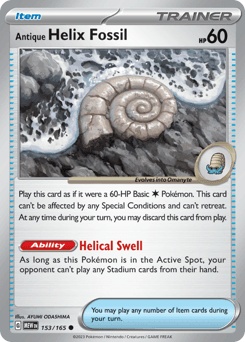 Antique Helix Fossil 151 card