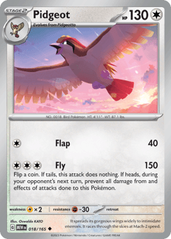 Pidgeot 151 card