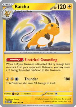 Raichu 151 card