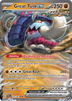 Great Tusk ex Paldean Fates card