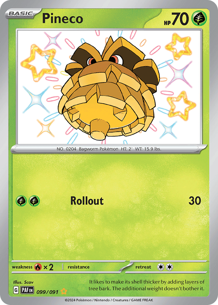 Pineco Paldean Fates card