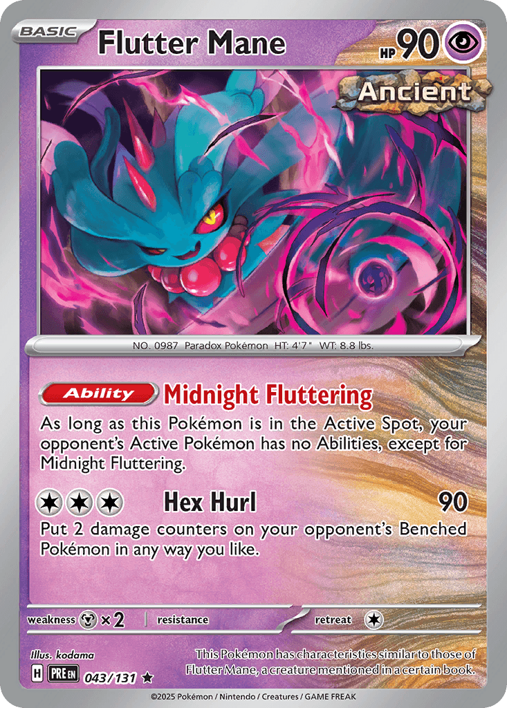 Flutter Mane Prismatic Evolutions card