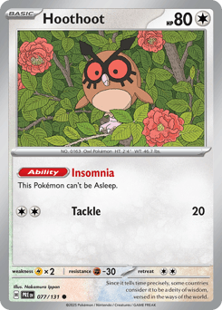 Hoothoot Prismatic Evolutions card