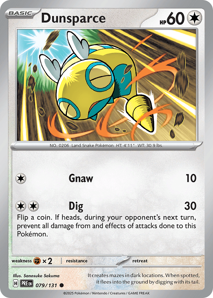 Dunsparce Prismatic Evolutions card