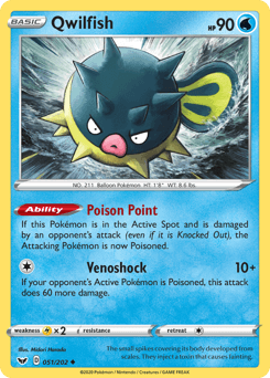Qwilfish Sword & Shield card