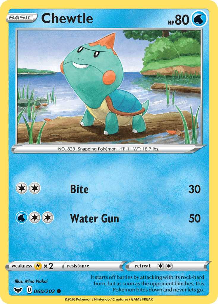 Chewtle Sword & Shield card