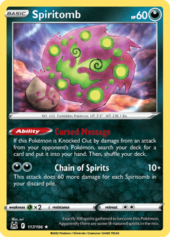 Spiritomb Lost Origin card