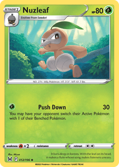 Nuzleaf Lost Origin card
