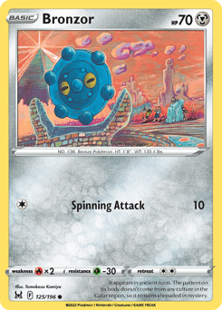 Bronzor Lost Origin card