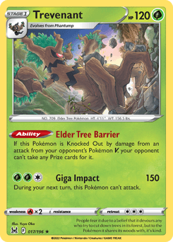 Trevenant Lost Origin card