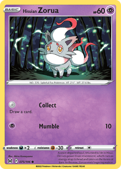 Hisuian Zorua Lost Origin card