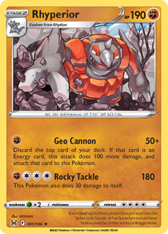 Rhyperior Lost Origin card
