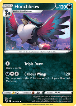 Honchkrow Silver Tempest card