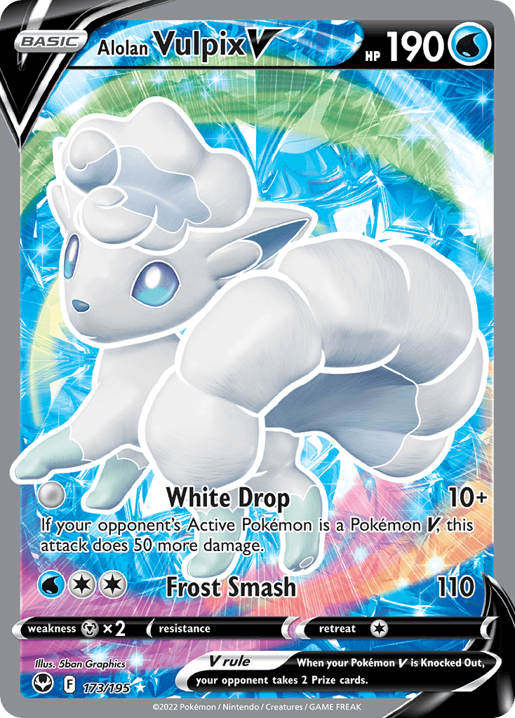 Alolan Vulpix V Silver Tempest card