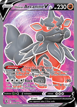 Hisuian Arcanine V Silver Tempest card