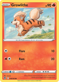 Growlithe Silver Tempest card