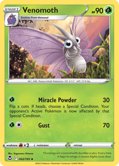 Venomoth Silver Tempest card