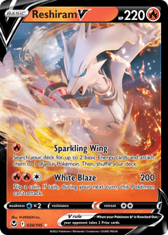 Reshiram V Silver Tempest card