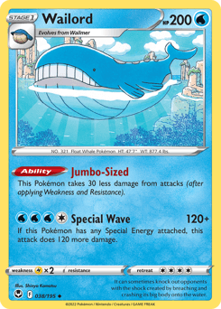 Wailord Silver Tempest card