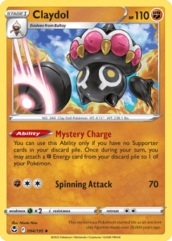 Claydol Silver Tempest card