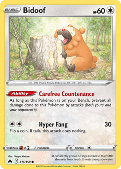Bidoof Crown Zenith card