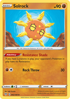 Solrock Darkness Ablaze card