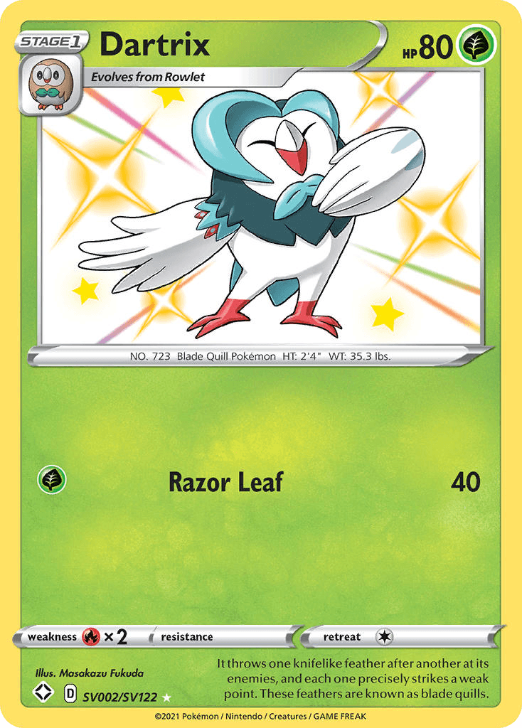 Dartrix Shining Fates Shiny Vault card