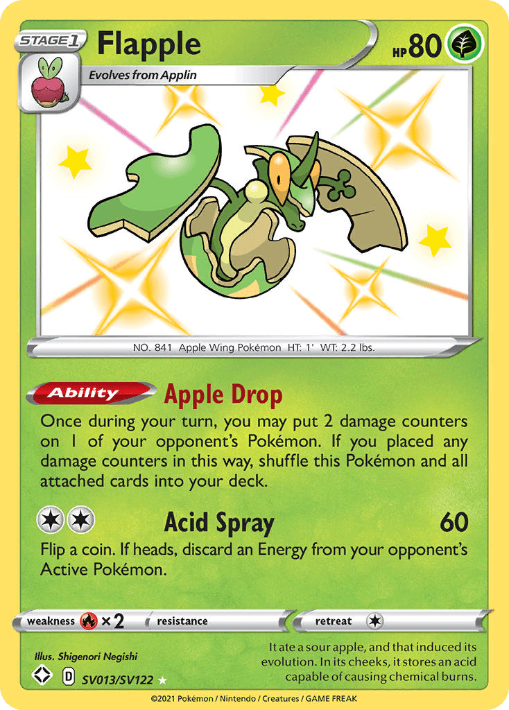 Flapple Shining Fates Shiny Vault card