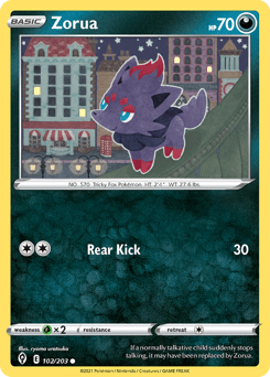 Zorua Evolving Skies card