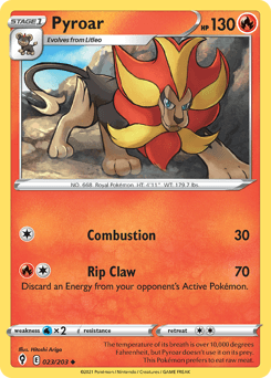 Pyroar Evolving Skies card