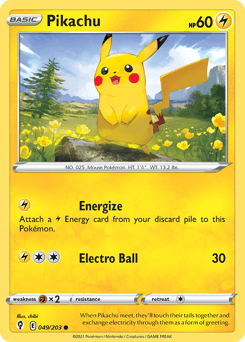 Pikachu Evolving Skies card