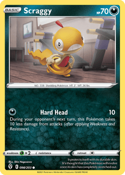 Scraggy Evolving Skies card