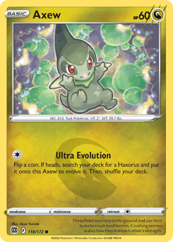 Axew Brilliant Stars card