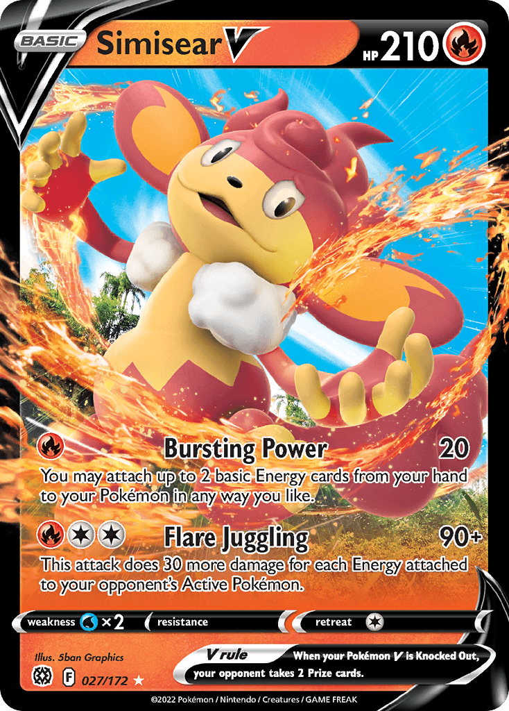 Simisear V Brilliant Stars card