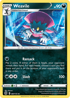 Weavile Brilliant Stars card